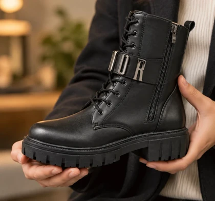 نیم بوت زنانه بندی زیپی مدل DIOR