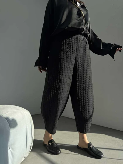 شلوار خمره ای طرحدار