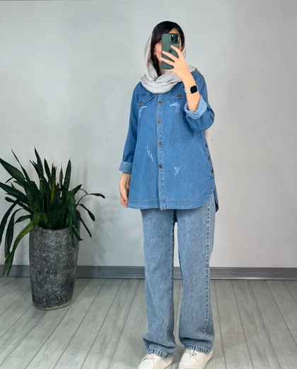 شلوار جین نیم بگ 6