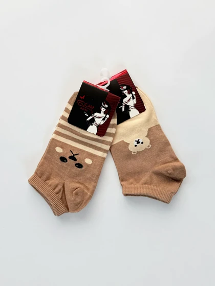 جوراب مچی نخ پنبه طرح خرس