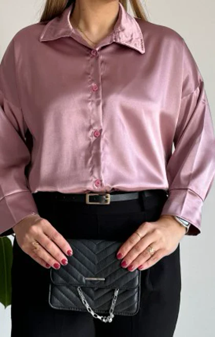شومیز ساده ساتن ال ایکس