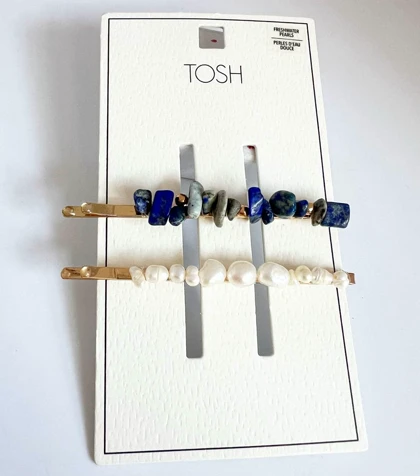 سنجاق سر مجلسی نگین‌دار (مروارید و سنگ طبیعی)