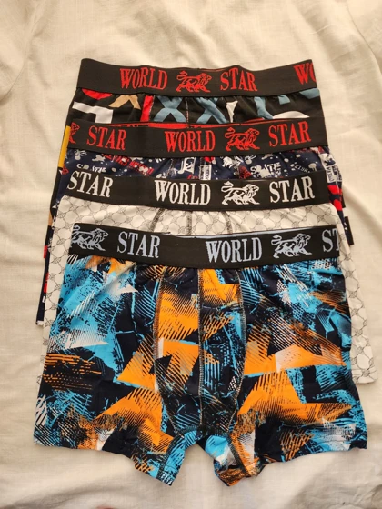 شورت نخی پادار باکسر مردانه WORLD STAR ترک کد: 2121