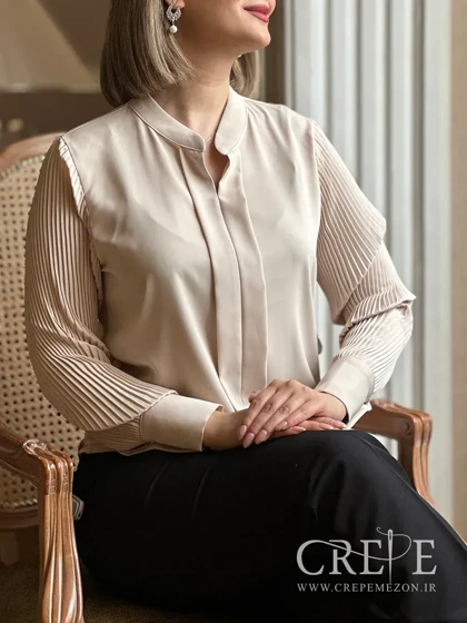 شومیز دوپیله آستین پلیسه