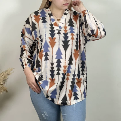 شومیز کاجی جلو بسته
