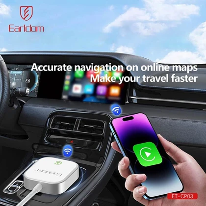 دانگل وایرلس اپل CarPlay و Android Auto یواس‌بی ارلدام CP03 با دانگل تایپ‌سی