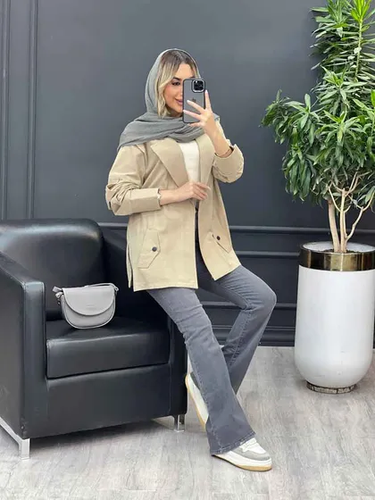 مانتو لینن سرشانه ژیله