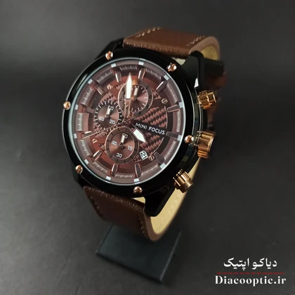 ساعت مچی مردانه اورجینال موتور ژاپن برند مینی فوکوس سه موتور مدل Mf0161G.03 بند چرم