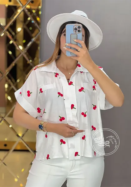 شومیز دخترانه گیلاسی