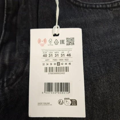 شلوار جین نیم بگ pull & bear بدون جنسیت کد 378