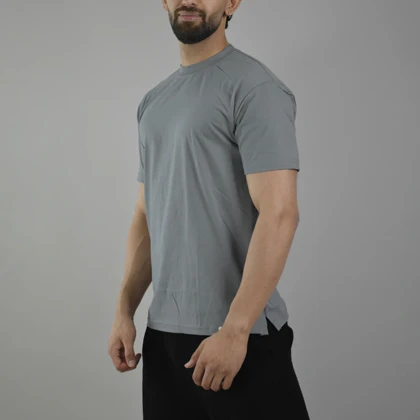 تیشرت اسپرت بیسیک مدل M3-4C0353 طوسی روشن