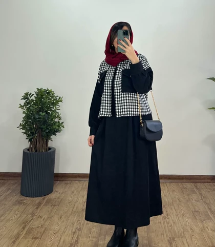 ست سارافون و کت پشمی