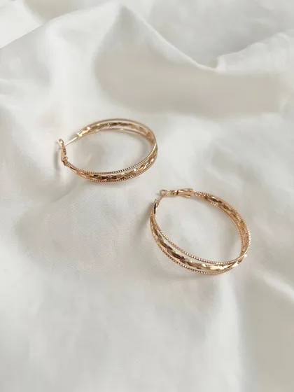 گوشواره حلقه‌ای طرح طلا