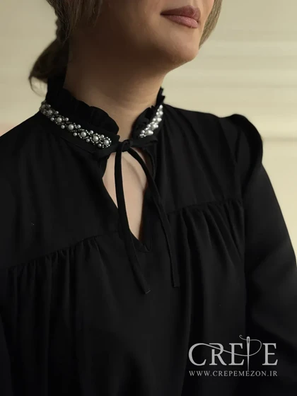 شومیز یقه سنگدوزی بندی