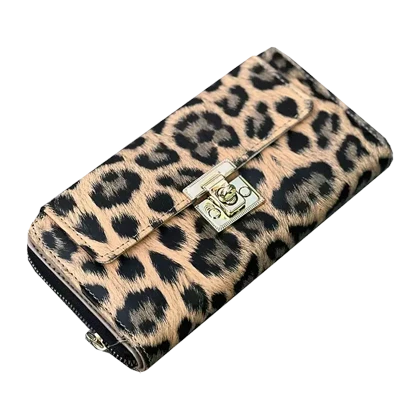 کیف پول زنانه و دخترانه پلنگی پیچی مدل MSN22-18