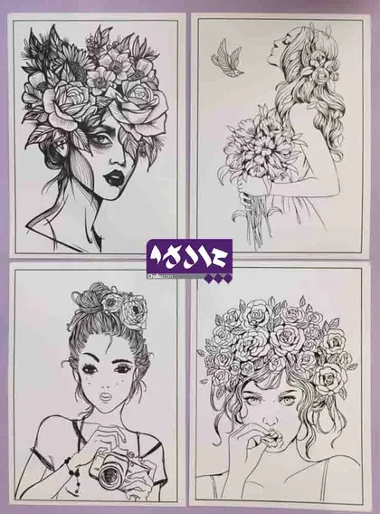 پک رنگ آمیزی بزرگسالان مدل ژینا