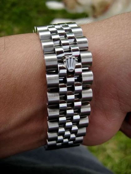 ساعت رولکس دیت جاست مردانه نقره ای صفحه سفید ایندکس نگین Rolex Datejust