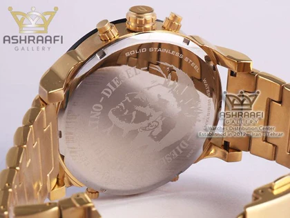 ساعت دیزل هفت موتوره بند طلائی DIESEL DZ-7333B