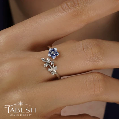 انگشتر نقره گل کد 4117