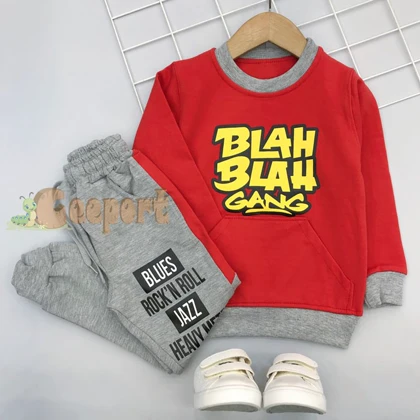 بلوزشلواربچه گانه طرح BLAH