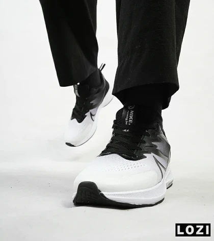 کفش کتانی مردانه سفید بادمجانی NIKE AIR zoomx