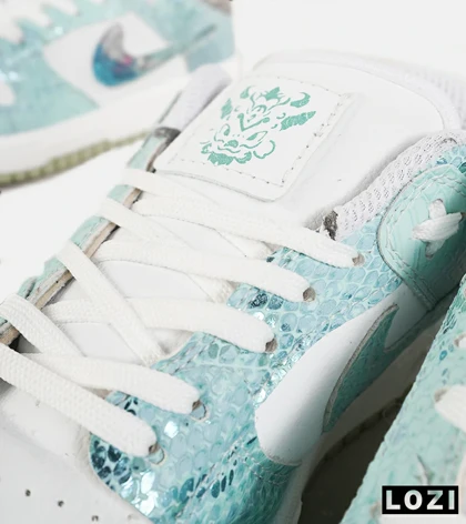کفش کتانی مردانه و زنانه آبی سفید NIKE dunk low steam puppet