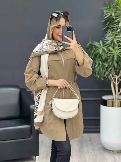 مانتو ژیله دار بغل سه دکمه