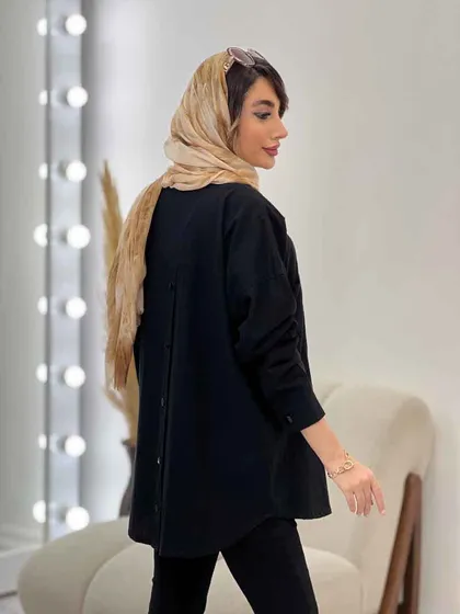 مانتو پشت دکمه دو جیب