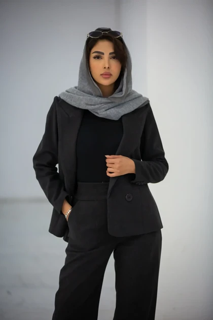 کت زنانه یقه بلیزر بغل چاک