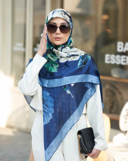 روسری ابریشم ژاکارد قواره 140 30200