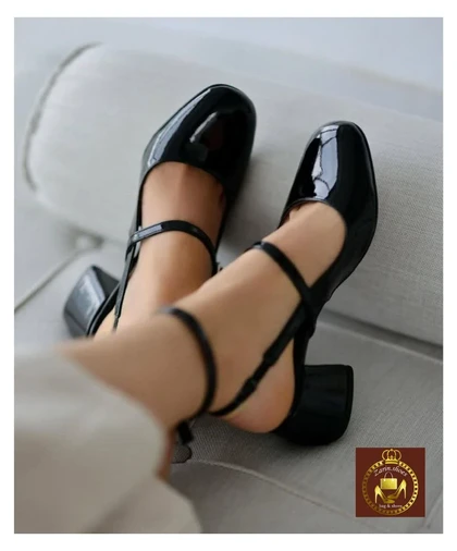 کفش صندل ورنی زنانه مجلسی پاشنه‌دار ریرا