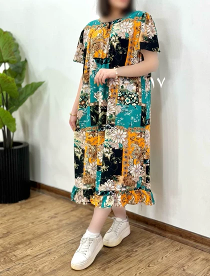 پیراهن بلند نخ پنبه ملیکا