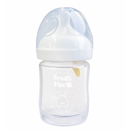 شیشه شیر دهانه عریض 180 میل دو قطره - طرح خرگوش برث می کد BT22