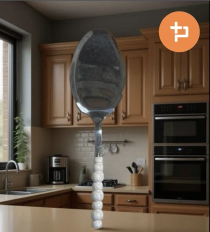 کفگیر دسته مرواریدی هفت رنگ براق