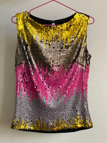 تاپ مجلسی زنانه پولکی رنگی