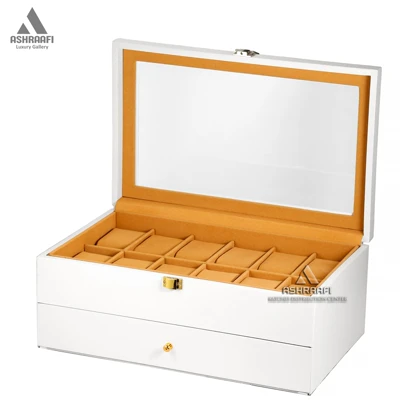 جعبه ساعت مچی 12 تایی سفید Box Watches T12-4