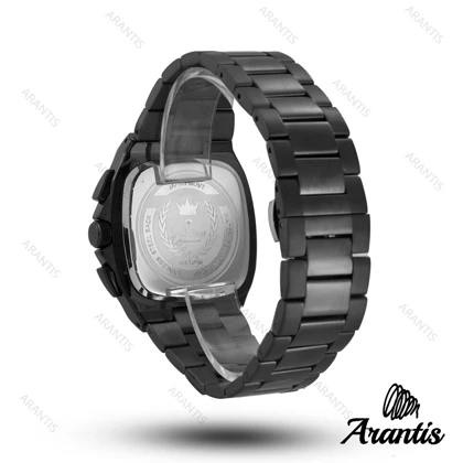 ساعت رومانسون مردانه دایمند سه موتوره مردانه فول مشکی m-10055