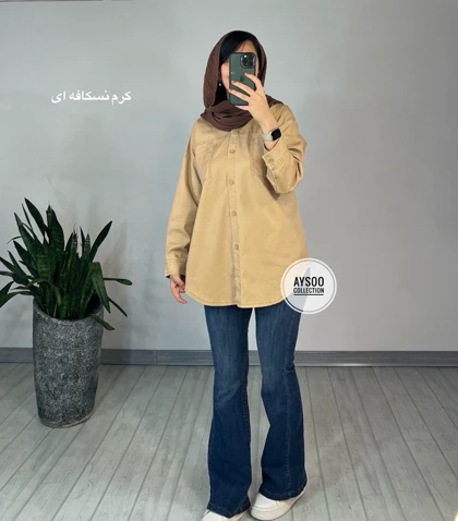 مانتو جین رنگی پرنده