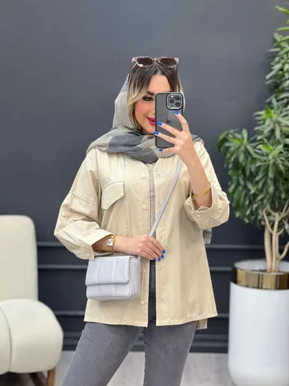 مانتو تک جیب پاکتی مهرا