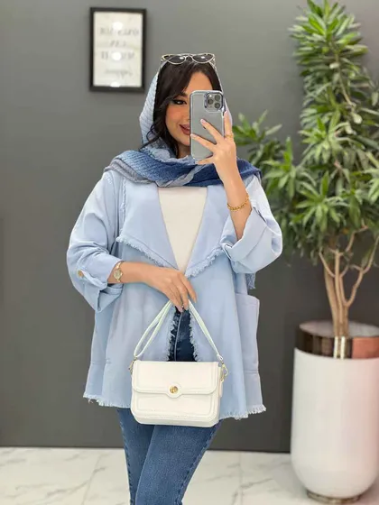 مانتو کتان یقه آمریکایی