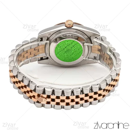 ساعت رولکس دیت جاست مردانه رزگلد نقره ای صفحه سیلور ایندکس خطی 106117