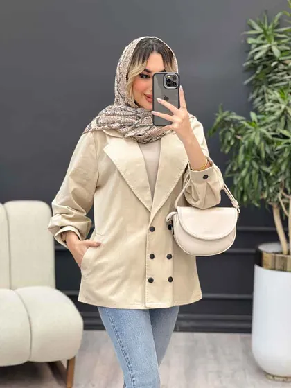 مانتو لینن شش دکمه