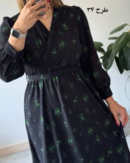 پیراهن حریر سرمه سری 11