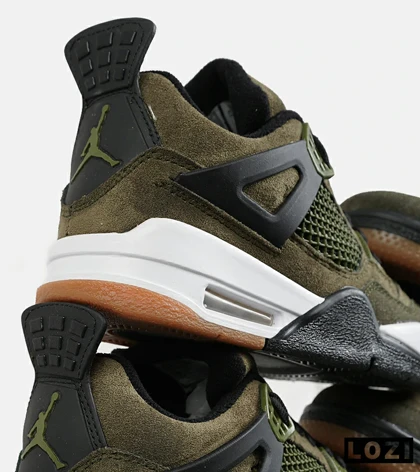 کتانی ساق‌دار زنانه و مردانه سبز Nike air jordan 4 مدل 7305