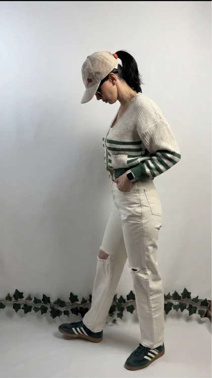 کاردیگان بافت سبز و کرم