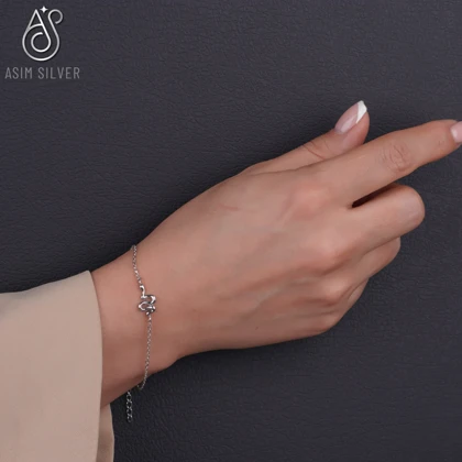 دستبند نقره طرح مار