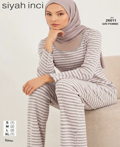 بلوز و شلوار سایز نرمال siyah inci کد 26011