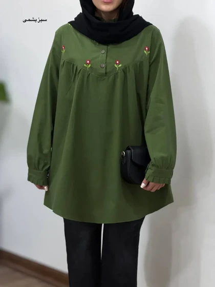 مانتو لینن گلدوزی آیسو امینه