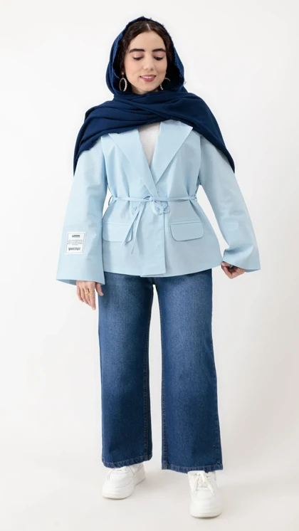 شلوار وایدلگ سرمه ای قد 90