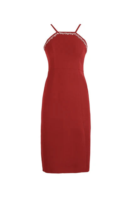 پیراهن کرپ قرمز 9011